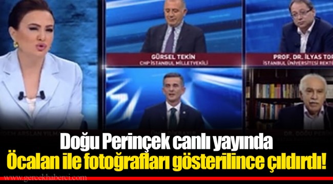 Doğu Perinçek canlı yayında Öcalan ile fotoğrafları gösterilince çıldırdı!