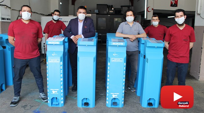 Dünya ülkeleri Kocaeli’de üretilen temassız dezenfektan makinesi için sıraya girdi
