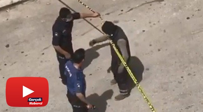 Karantina bölgesinden çıkmak isteyen adamın sosyal mesafe ihlaline polisten güvenlik şeritli çözüm
