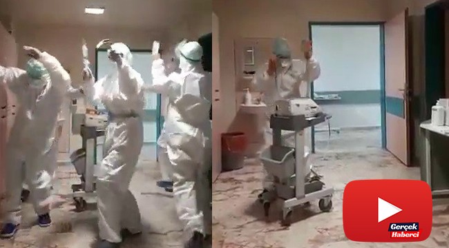 Korona nedeniyle yoğun bakımda hasta kalmayınca sağlıkçılar böyle sevindi