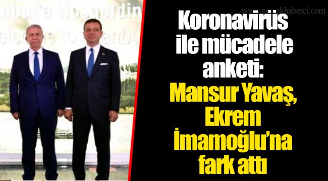 Koronavirüs ile mücadele anketi: Mansur Yavaş, Ekrem İmamoğlu’na fark attı