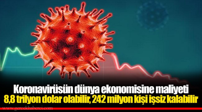 Koronavirüsün dünya ekonomisine maliyeti 8,8 trilyon dolar olabilir, 242 milyon kişi işsiz kalabilir