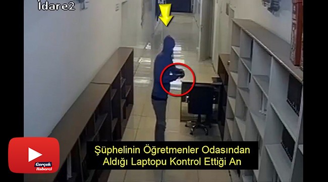 Okuldaki hırsızlık anı kamerada
