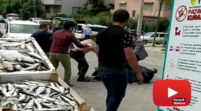 Pazarda denetim yapan memurlar darp edildi
