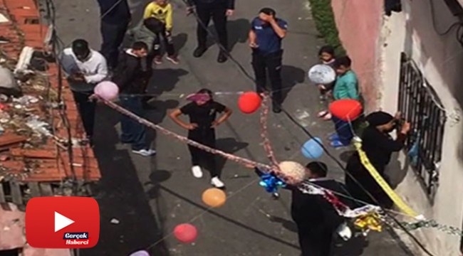 Sokakta düzenlenen doğum günü partisine polis baskını