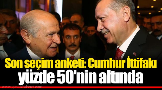Son seçim anketi: Cumhur İttifakı yüzde 50'nin altında