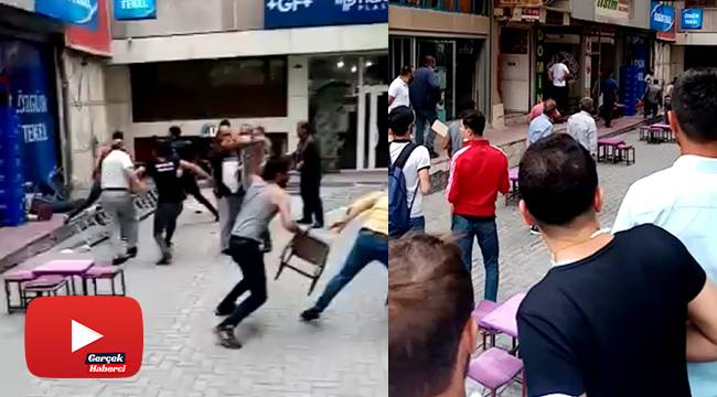 Alacak verecek kavgasında tabureler havada uçuştu