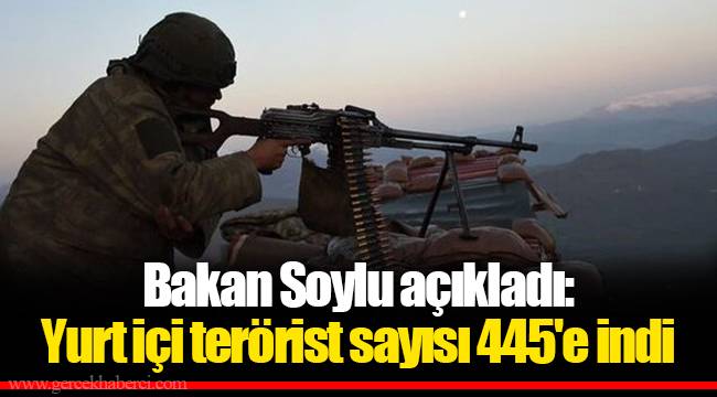 Bakan Soylu açıkladı: Yurt içi terörist sayısı 445'e indi