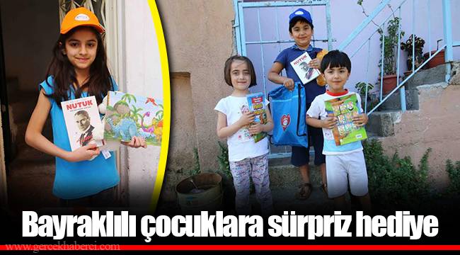 Bayraklılı çocuklara sürpriz hediye