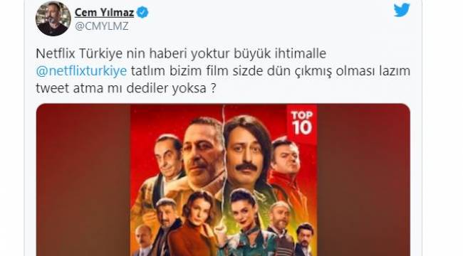 Cem Yılmaz’dan Netflix’e tepki: Buranın üçüncü dünya ülkesi olmadığını anlayacaksın