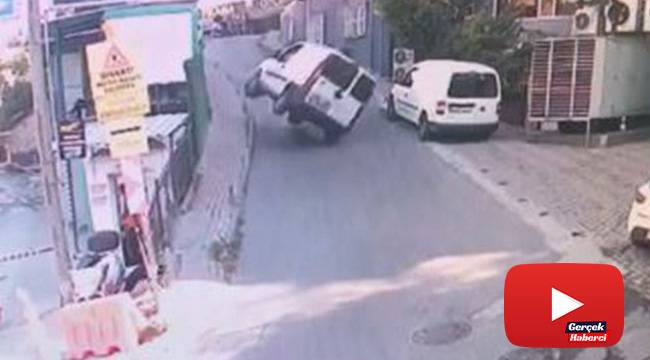 İstanbul’da ilginç kaza kamerada