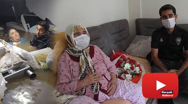 Tıp merkezinde boğulmaktan kurtarılan kadın kahramanıyla buluştu