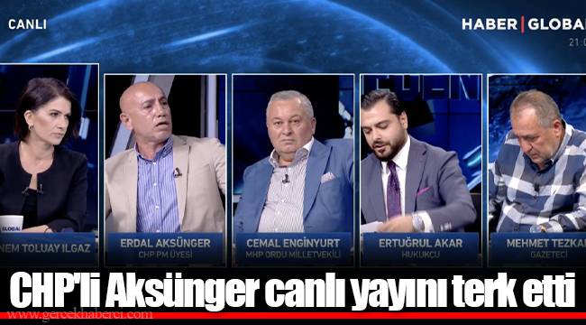 CHP'li Aksünger canlı yayını terk etti
