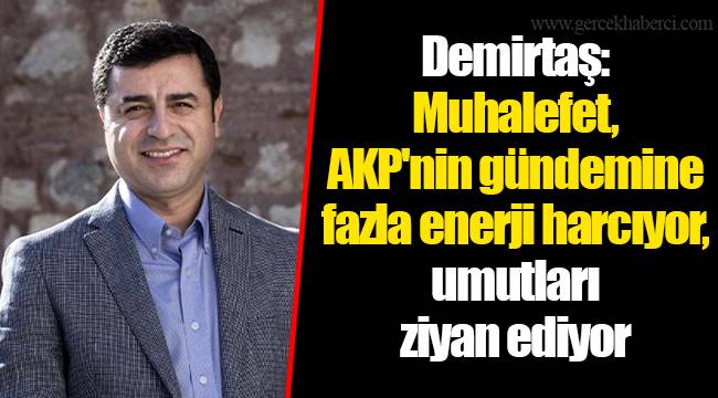 Demirtaş: Muhalefet, AKP'nin gündemine fazla enerji harcıyor, umutları ziyan ediyor