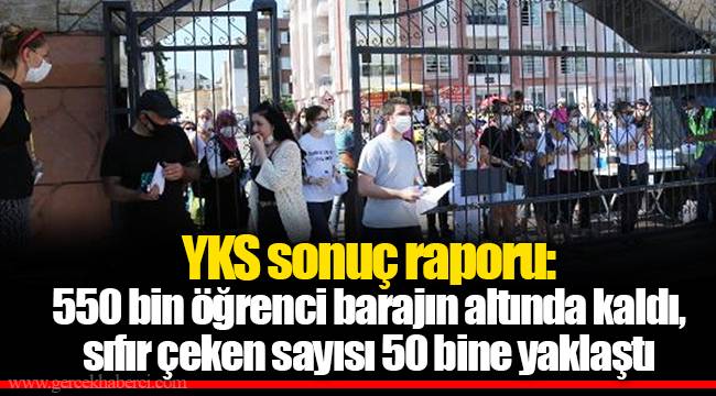 YKS sonuç raporu: 550 bin öğrenci barajın altında kaldı, sıfır çeken sayısı 50 bine yaklaştı