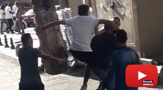 Aksaray'da uçan tekmeli kavga