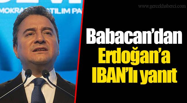 Babacan’dan Erdoğan’a IBAN’lı yanıt