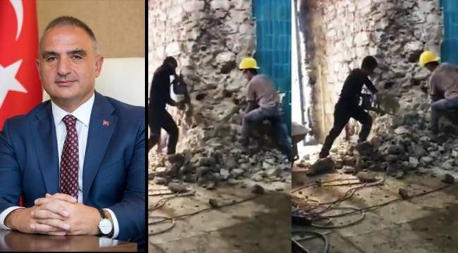 Bakan Ersoy'dan Galata Kulesi'ndeki skandal restorasyona skandal savunma