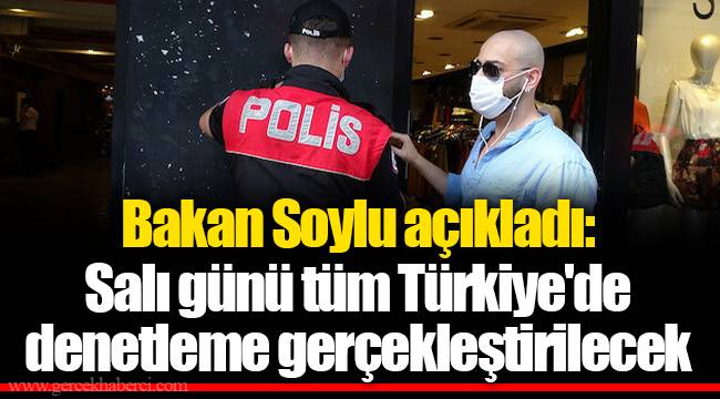 Bakan Soylu açıkladı: Salı günü tüm Türkiye'de denetleme gerçekleştirilecek