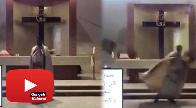 Beyrut'taki patlamada kilisede ayin yapan papazın kaçış anı kamerada