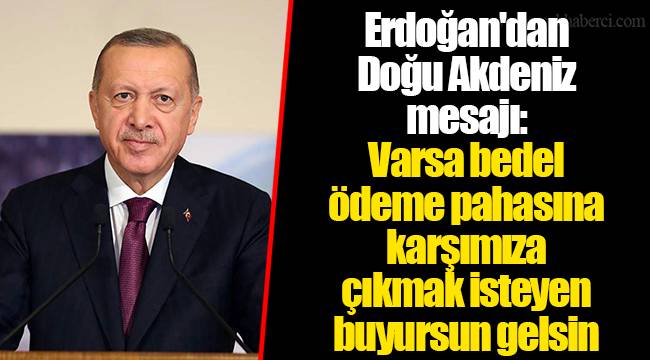 Erdoğan'dan Doğu Akdeniz mesajı: Varsa bedel ödeme pahasına karşımıza çıkmak isteyen buyursun gelsin