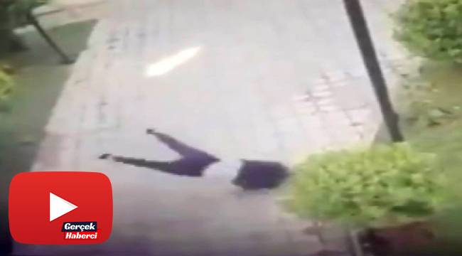 Genç kızın 4. kattan düşme anı güvenlik kamerasında