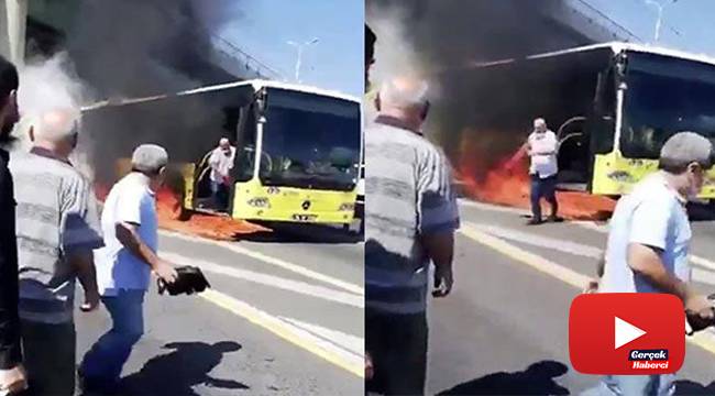Küle dönen metrobüsten son anda kurtuldu