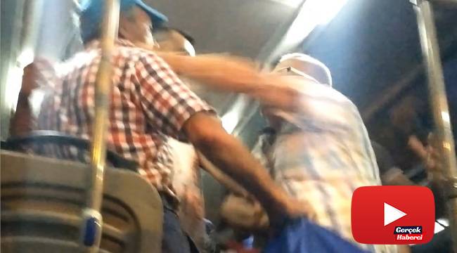 Minibüste yaşlıların maske kavgasında yumruklar konuştu