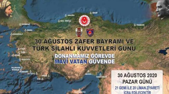 MSB'den flaş 30 Ağustos paylaşımı! 21 gemi, 20 liman...
