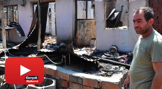 Orman yangınında evi küle döndü, gözyaşlarını tutamadı