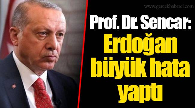Prof. Dr. Sencar: Erdoğan büyük hata yaptı