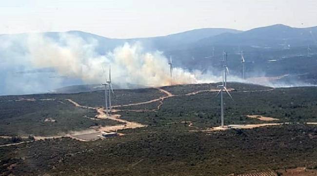 Seferihisar'da çıkan orman yangını kısmen kontrol altında