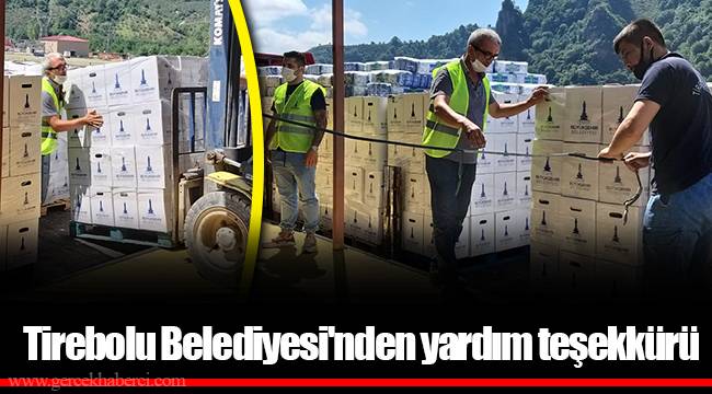 Tirebolu Belediyesi'nden yardım teşekkürü