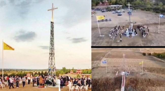 Ankara, Meriç Nehri sınırına dikilen ‘dev haç’ı araştırıyor