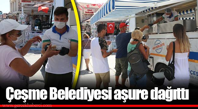 ​​​​​​​Çeşme Belediyesi aşure dağıttı