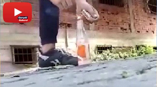 Çocukların tehlikeli oyunu kameraya yansıdı