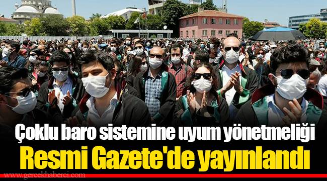 Çoklu baro sistemine uyum yönetmeliği Resmi Gazete'de yayınlandı