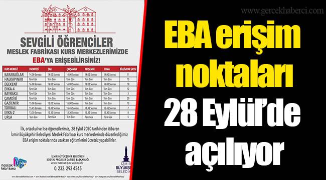 EBA erişim noktaları 28 Eylül’de açılıyor