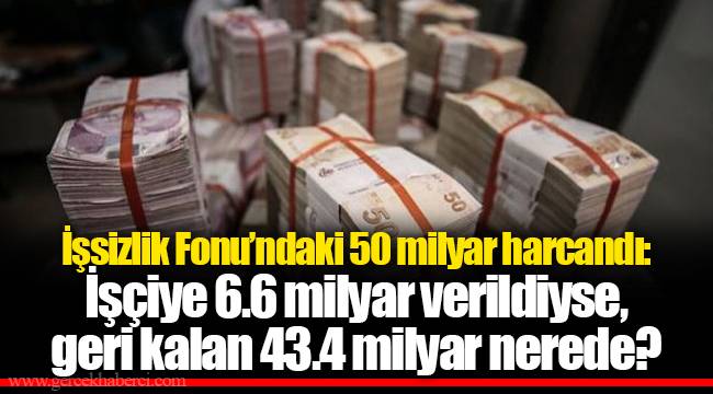 İşsizlik Fonu'ndaki 50 milyar harcandı: İşçiye 6.6 milyar verildiyse, geri kalan 43.4 milyar nerede?