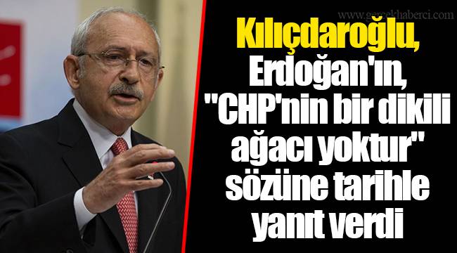 Kılıçdaroğlu, Erdoğan'ın, "CHP'nin bir dikili ağacı yoktur" sözüne tarihle yanıt verdi