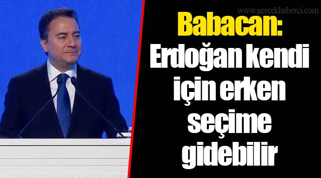 Babacan: Erdoğan kendi için erken seçime gidebilir