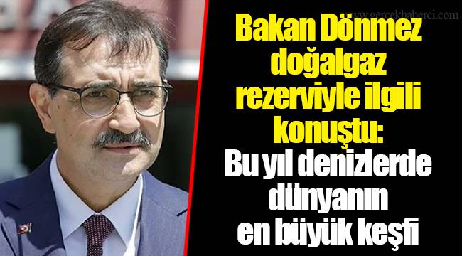 Bakan Dönmez doğalgaz rezerviyle ilgili konuştu: Bu yıl denizlerde dünyanın en büyük keşfi