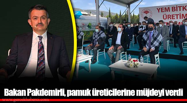 Bakan Pakdemirli, pamuk üreticilerine müjdeyi verdi
