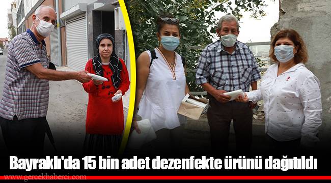 Bayraklı'da 15 bin adet dezenfekte ürünü dağıtıldı