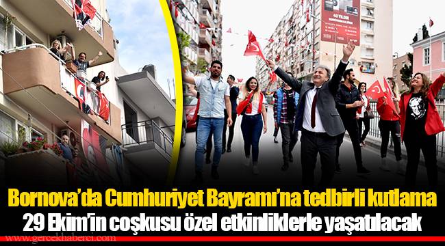 Bornova’da Cumhuriyet Bayramı’na tedbirli kutlama