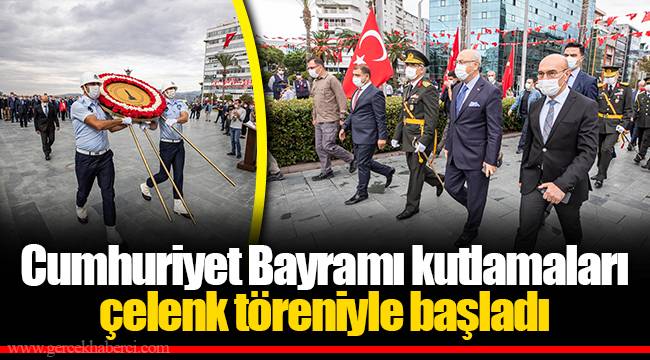 Cumhuriyet Bayramı kutlamaları çelenk töreniyle başladı 