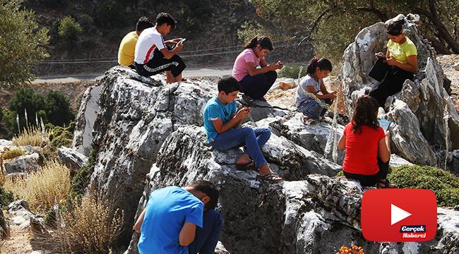 Derse bağlanmak için dağa çıkıyorlar
