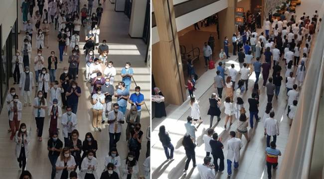 Ek ödemelerini alamayan sağlık emekçilerinden protesto