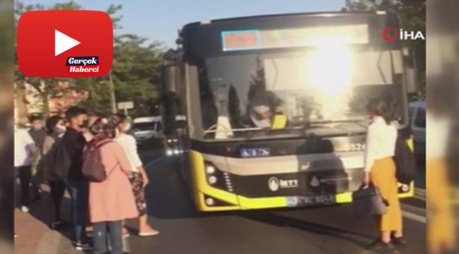 Esenler'de doluluk yüzünden binemediği gerekçesiyle bir kadın otobüsün önünü kesti
