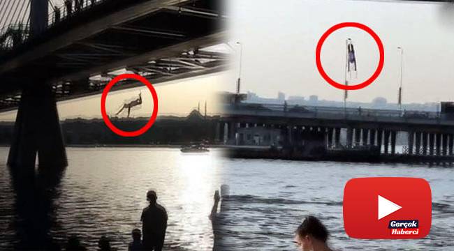 Haliç Metro Köprüsünden tehlikeli atlayış